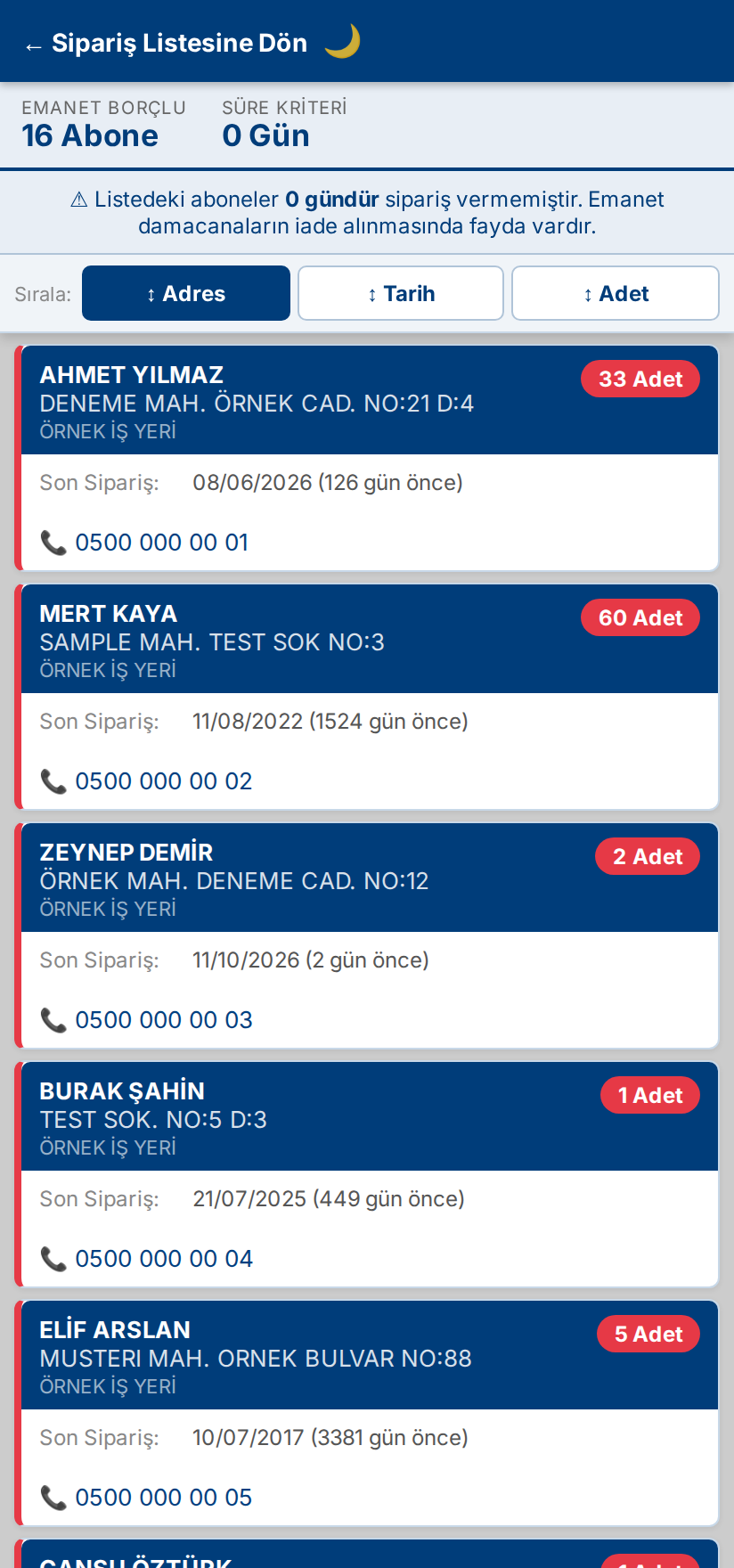 Mobil emanet listesi